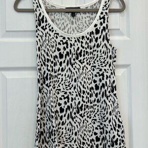 Banana Republic Black and White Animal Print Tank Top